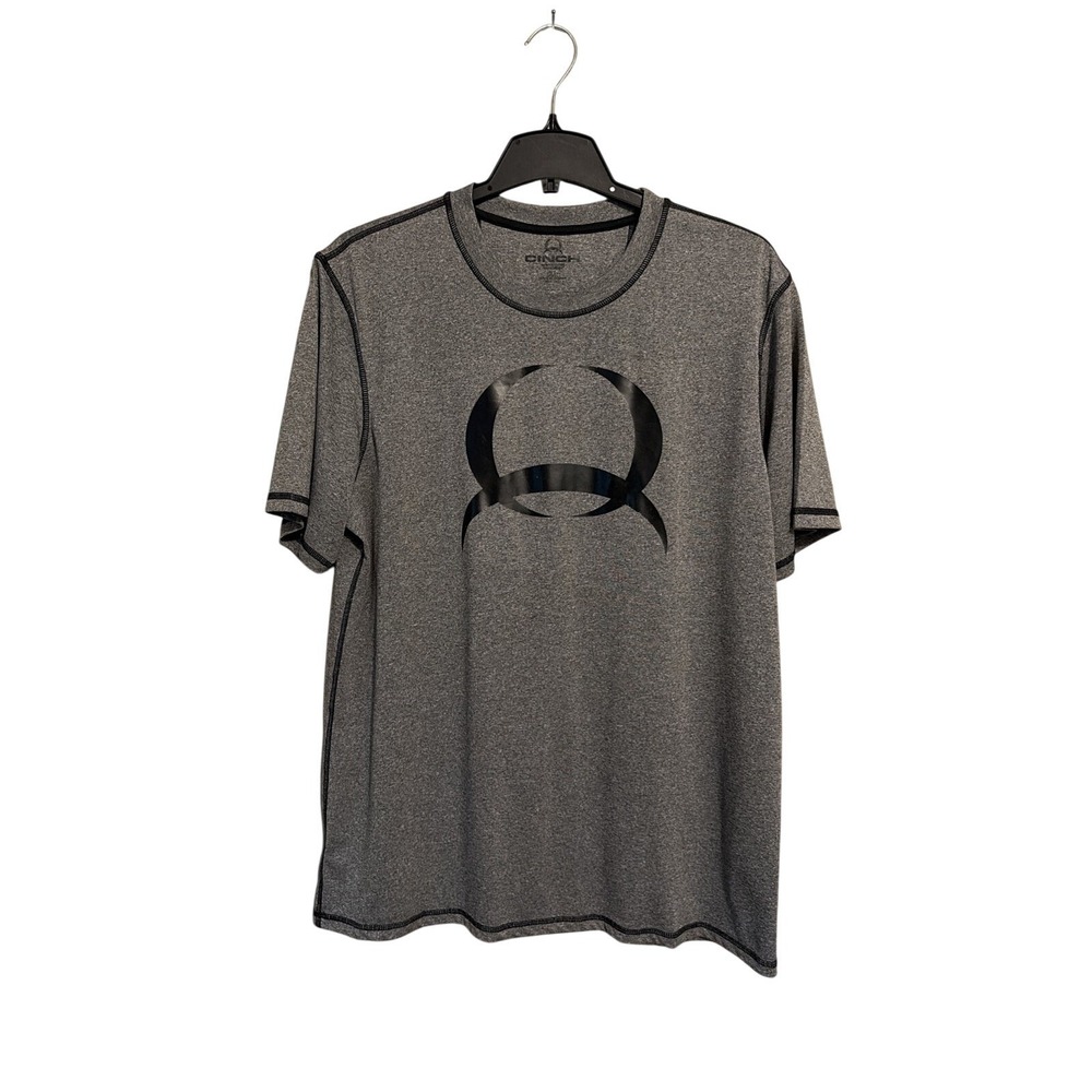 Cinch Men's XL Athletic Performance T-Shirt Gray and Black Chest Logo‎ RN17901